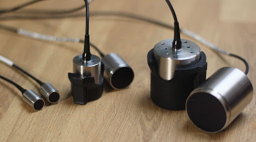 From left to right: 3MHz, 1MHz, 500kHz transducers